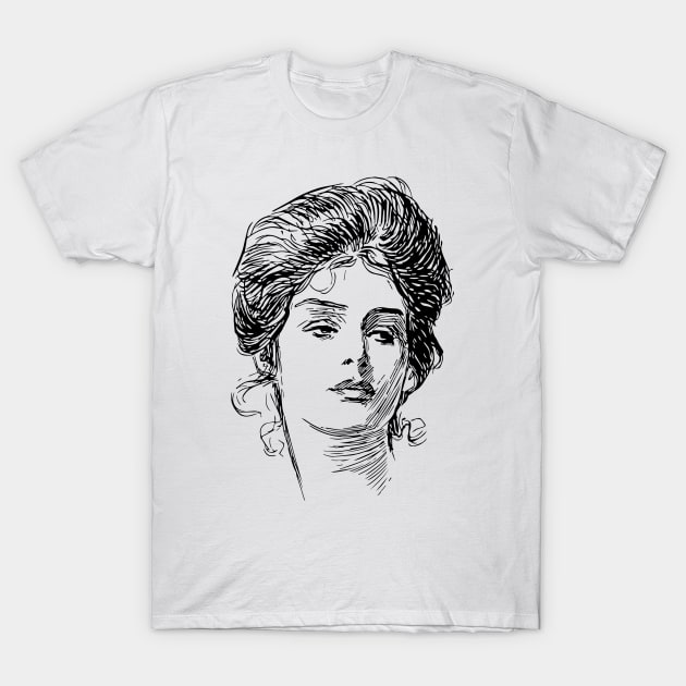 Gibson Girl Portrait T-Shirt by banditotees